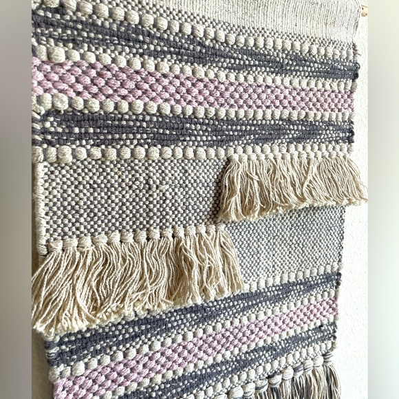 Boho Woven Wall Tapestry Macrame Fringe Wall Hanging 26” - Picture 3 of 8